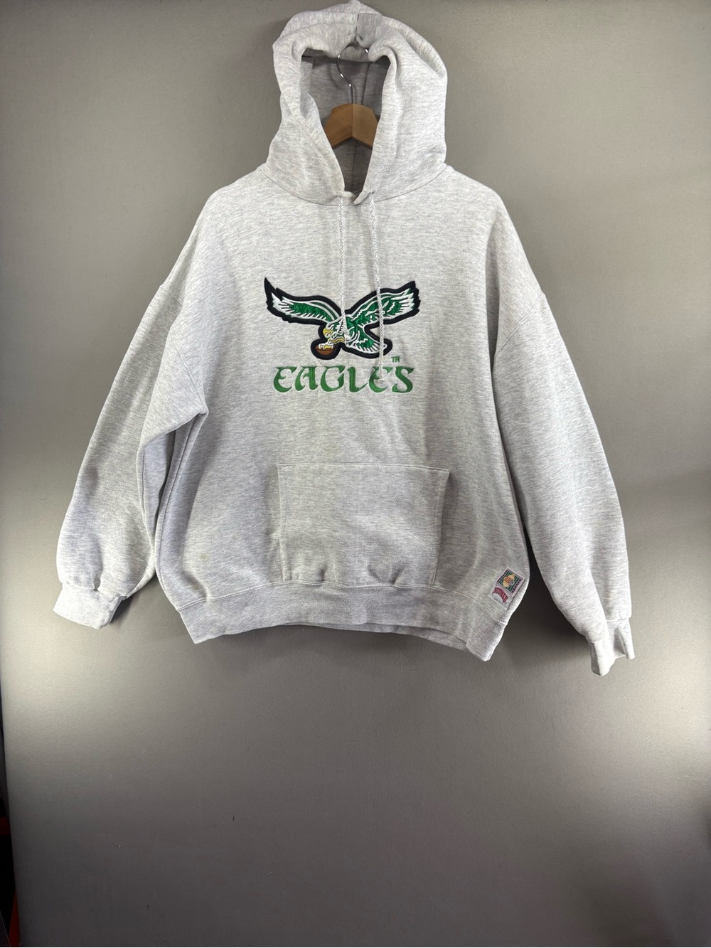 Vintage 90s Philadelphia Eagles NFL Football Nutmeg Gray X-Large Hoodie